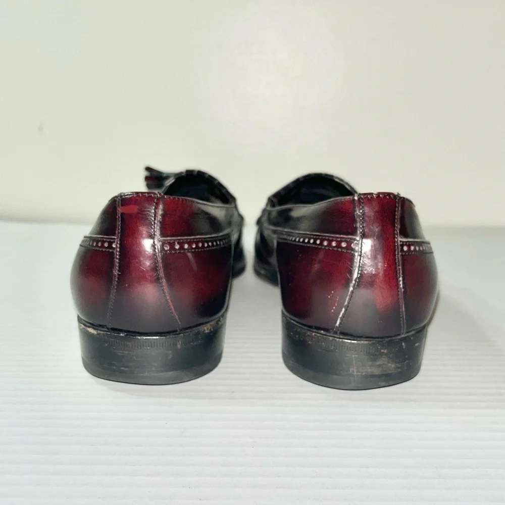 Florsheim Wingtip Tassel Loafers Men’s 10 Brown Burgundy‎ Dress Shoes Office